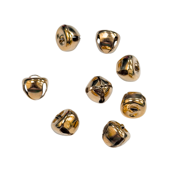 1/2" ACI Gold Jingle Bells - Decorative Charm | 8 Count