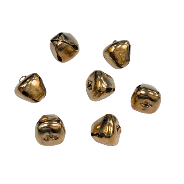 5/8" ACI Gold Metal Jingle Bells -Decorative Charm | 7 Count