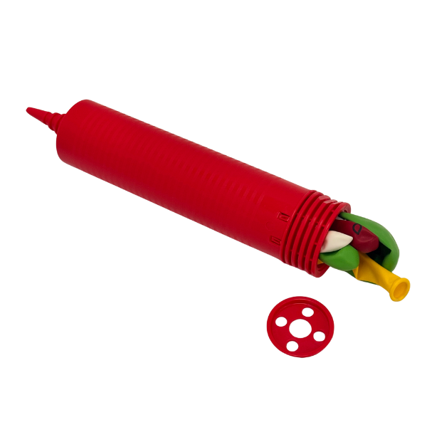Silver Rainbow Red Single Action Balloon Hand Pump