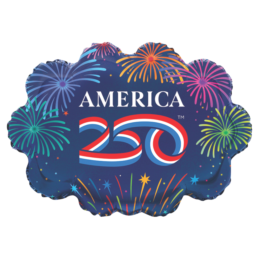 28" NovaLoons America 250th Fireworks Foil Balloon