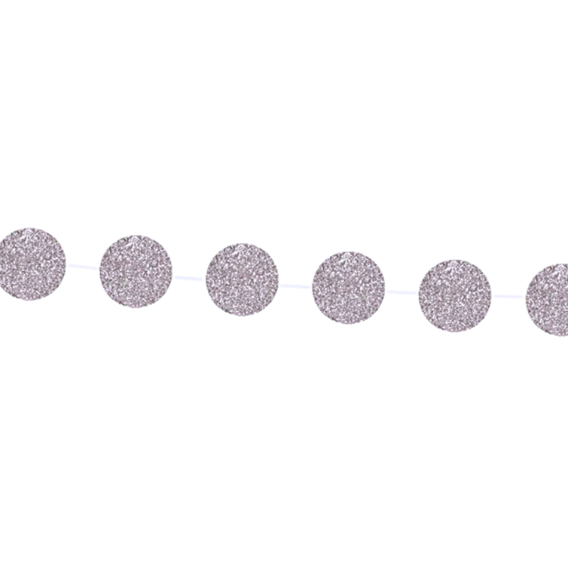 6' Silver Diamond Glitter Mini Circle Garland - Balloon Tassel | 1 Count