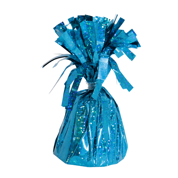 6 Oz Peacock Blue Holographic Foil Balloon Weight | 1 Count