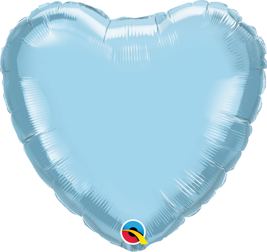 4" Qualatex Pearl Light Blue Heart Foil Airfill Balloon | Buy 5 Or More Save 20%