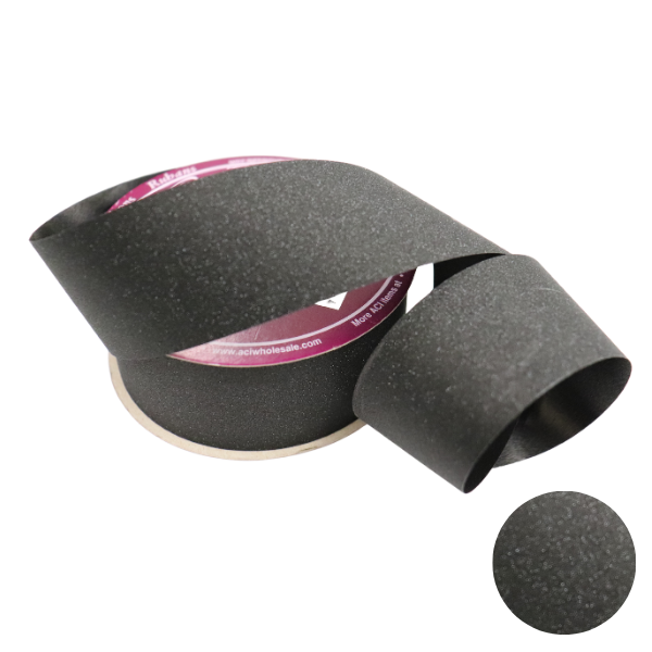 #9 ACI Black Diamond Glitter Ribbon - 1 5/16" Wide, 5 Yards | 1 Spool