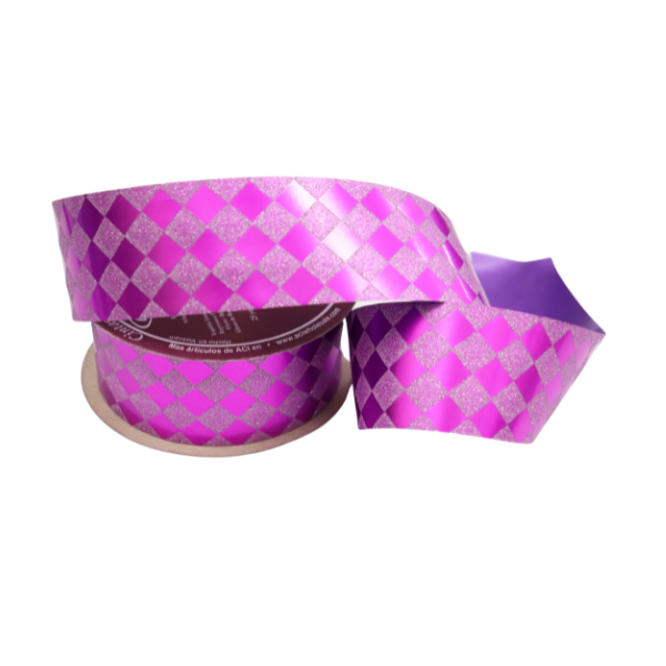 #9 ACI Purple Diamondz Glitter Ribbon - 1 5/16" Wide, 25 Yards Long | 1 Spool