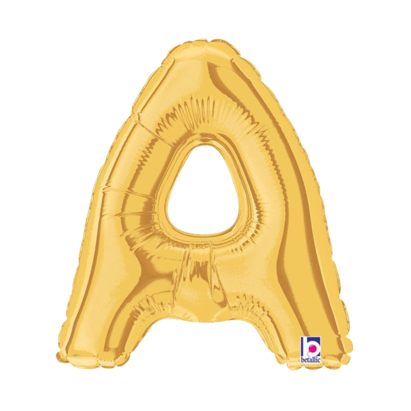 7" Betallic Gold Letter Megaloon Foil Air-Fill Balloon | Letters A -Z