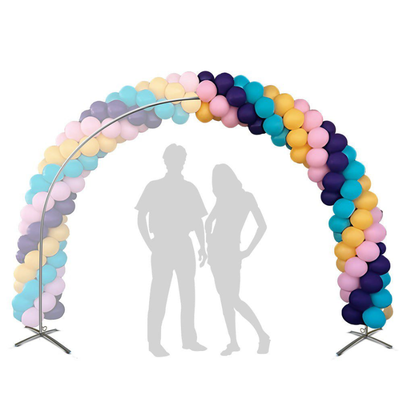 25' Silver Rainbow Aluminum Snap & Click Arch Balloon Frame | Light Weight, Easy To Transport!