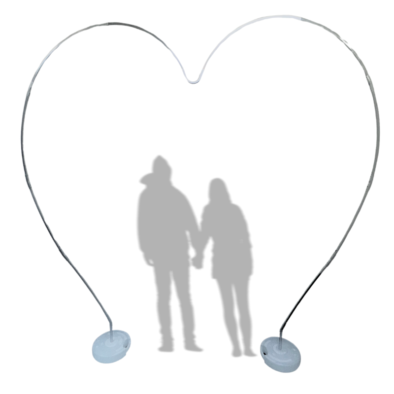 9' Borisino Heart Aluminum Balloon Frame Arch Kit | Free Shipping Not Available