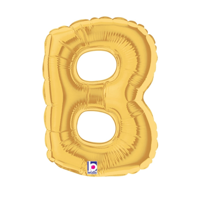 7" Betallic Gold Letter Megaloon Foil Air-Fill Balloon | Letters A -Z