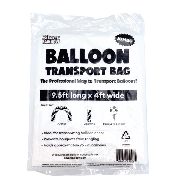Silver Rainbow Jumbo Balloon Transport Bag - 9.5' x 4' | 1 Count