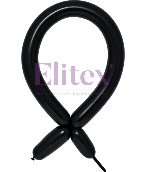 160 Elitex Nozzle Up Black Standard Modeling - Twisting Balloons | 50 Count