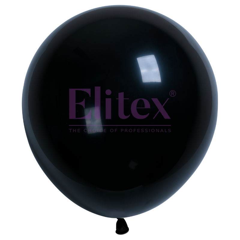 12" Elitex Black Standard Round Latex Balloons | 50 Count