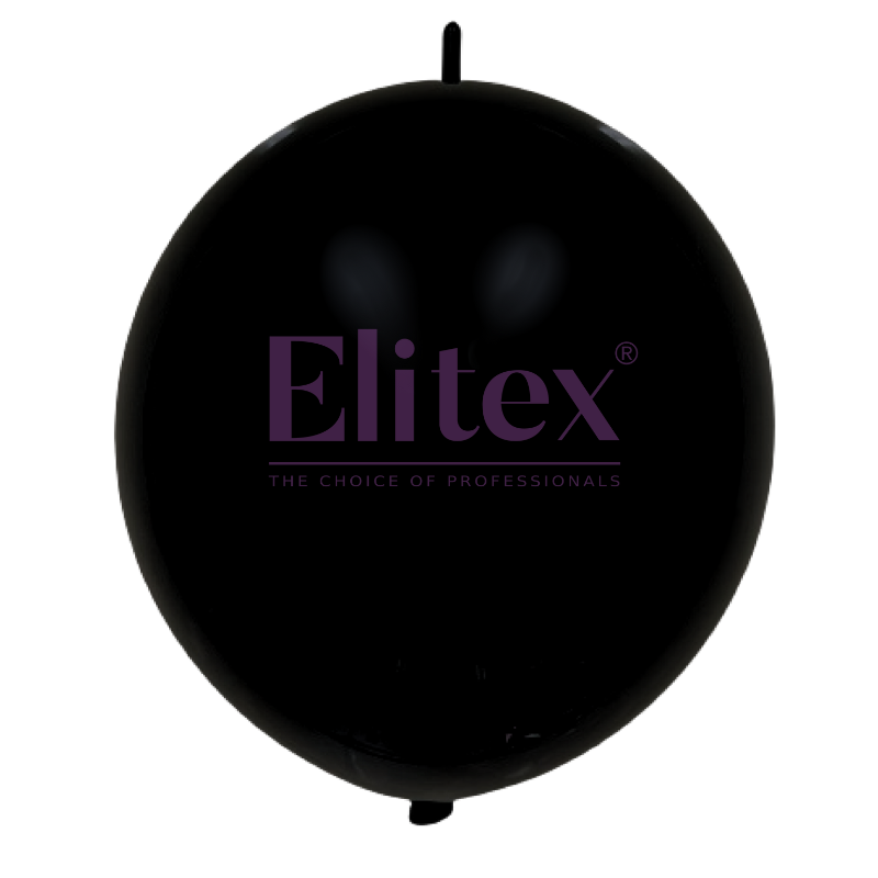 12" Elitex Black Standard Link Latex Balloons | 100 Count
