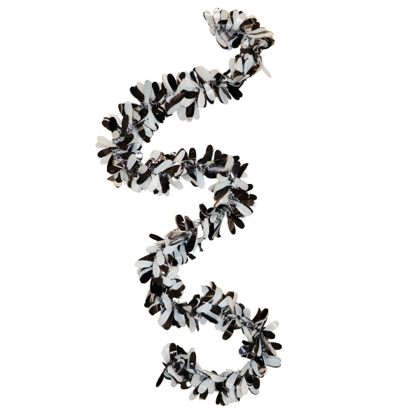 5' ACI Black/White Mum Petals Foil Garland | 1 Count