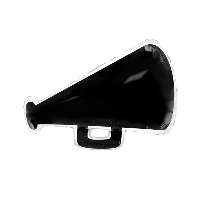 27" Burst Party Co. Black Cheer Megaphone Foil Balloon | 1 Count