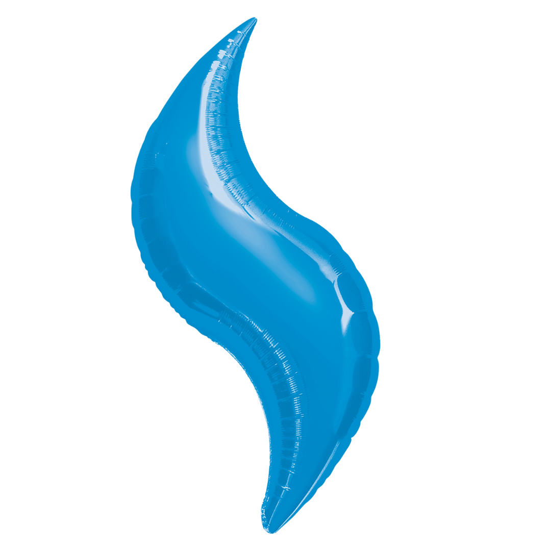 36" Anagram Blue Curve Foil Balloons | 3 Count