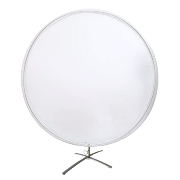 Silver Rainbow White Spandex Cover For Circle Balloon Frame | 1 Count