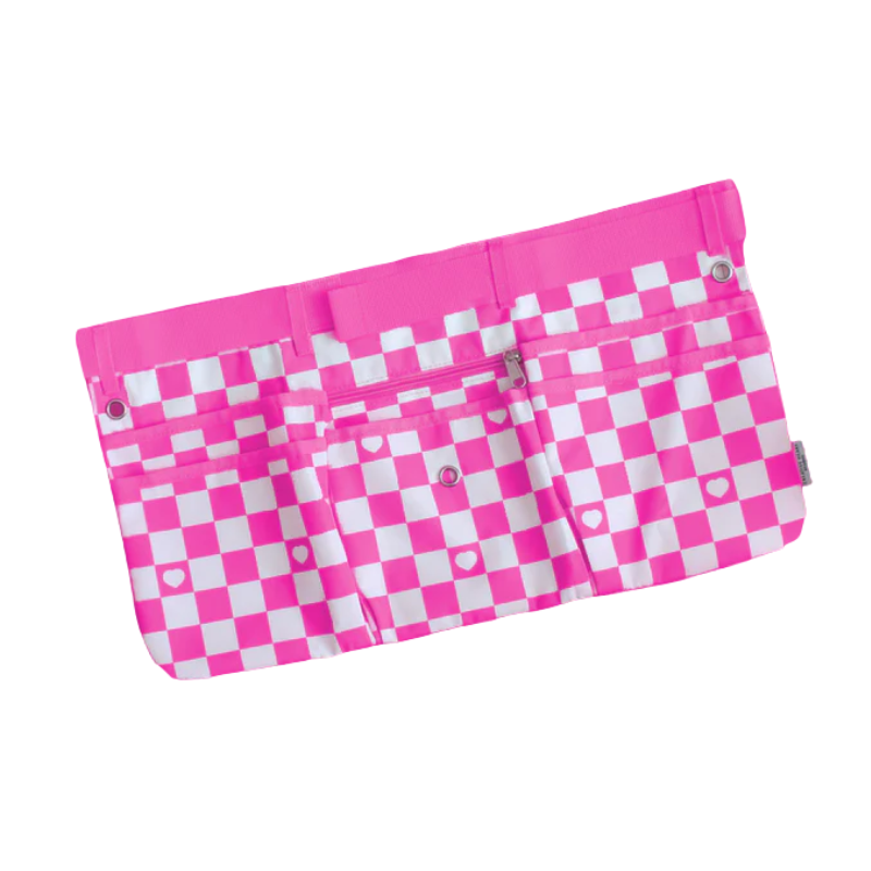 Creative Hearts Studio Hot Pink Checkered Adjustable Maker Apron - 20" x 11" | 1 Count