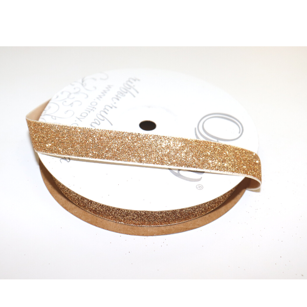 #3 Offray Champagne Glitter Frosted Satin Ribbon - 25 yds | 1 Spool