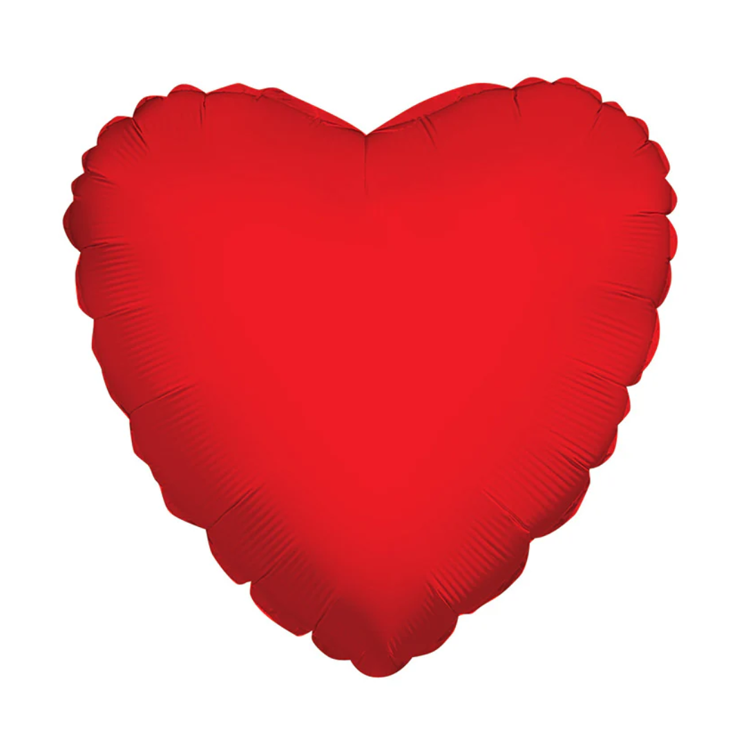 9" Conver Red Solid Heart Airfill Foil Balloon | Buy 5 Or More Save 20%