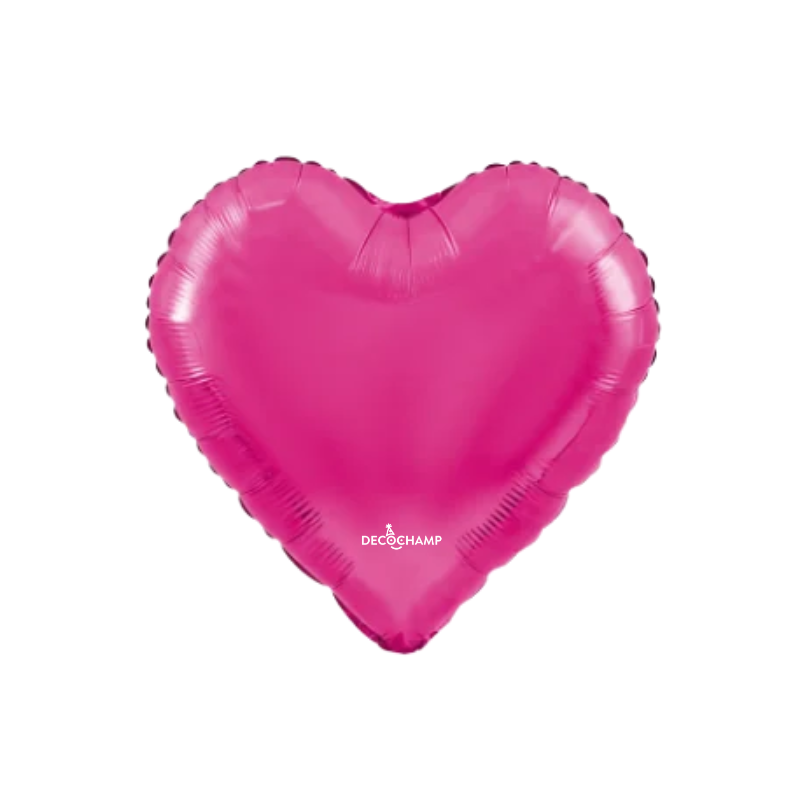 9" Decochamp Hot Pink Deco Heart Air-Fill Foil Balloon | 5 Count