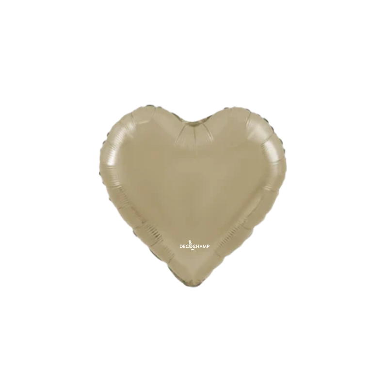 4" Decochamp Champagne Deco Heart Air-Fill Foil Balloon | 5 Count