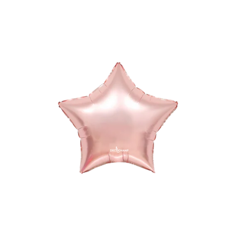 4" Decochamp Rose Gold Deco Star Air-Fill Foil Balloon | 5 Count