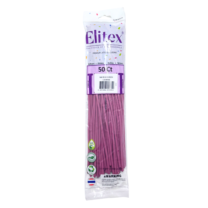 160 Elitex Nozzle Up Cerise Pastel Modeling - Twisting Balloons | 50 Count
