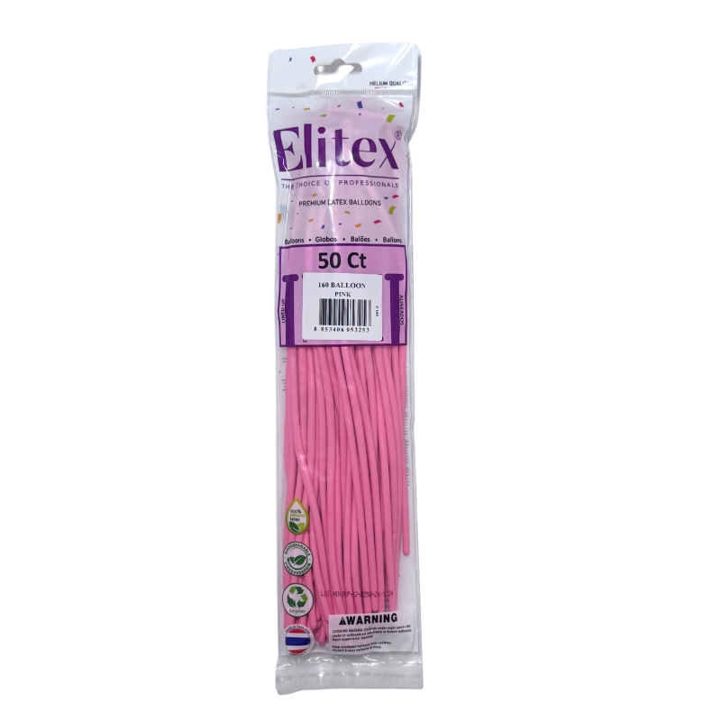 160 Elitex Nozzle Up Pink Standard Modeling - Twisting Balloons | 50 Count