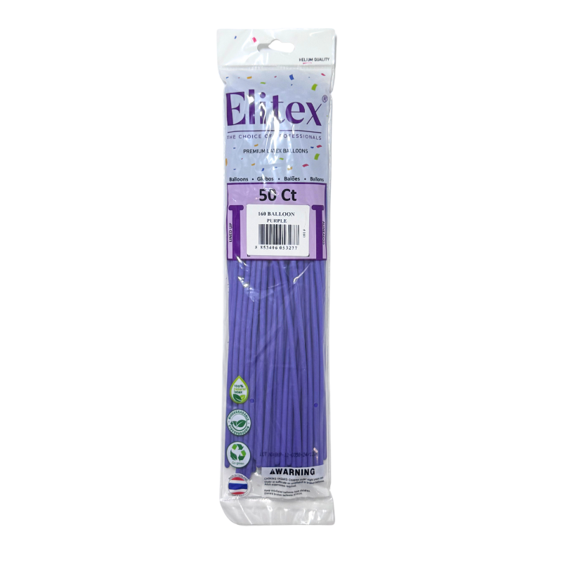 160 Elitex Nozzle Up Purple Standard Modeling - Twisting Balloons | 50 Count