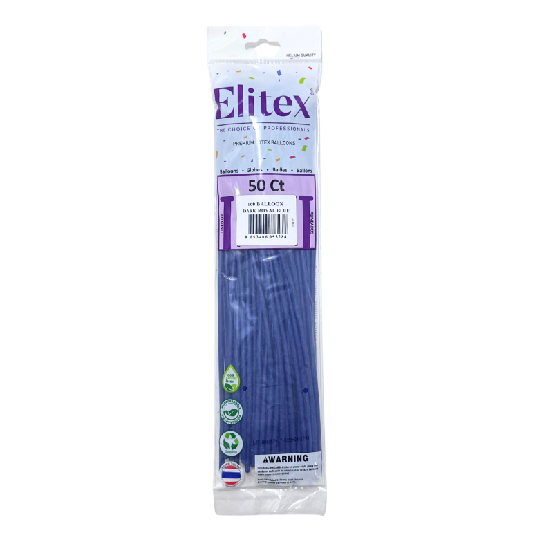 160 Elitex Nozzle Up Dark Royal Blue Standard Modeling - Twisting Balloons | 50 Count