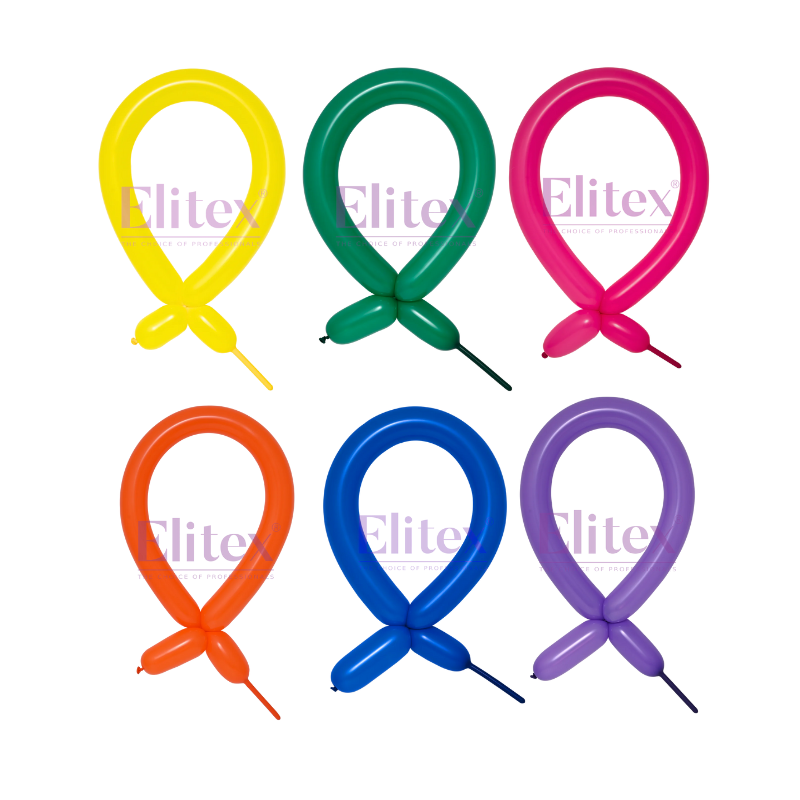 260 Elitex Assorted Standard Modeling - Twisting Balloons | 50 Count