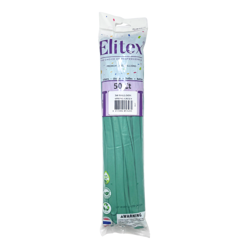360 Elitex Nozzle Up Spring Green Standard Modeling - Twisting Balloons | 50 Count