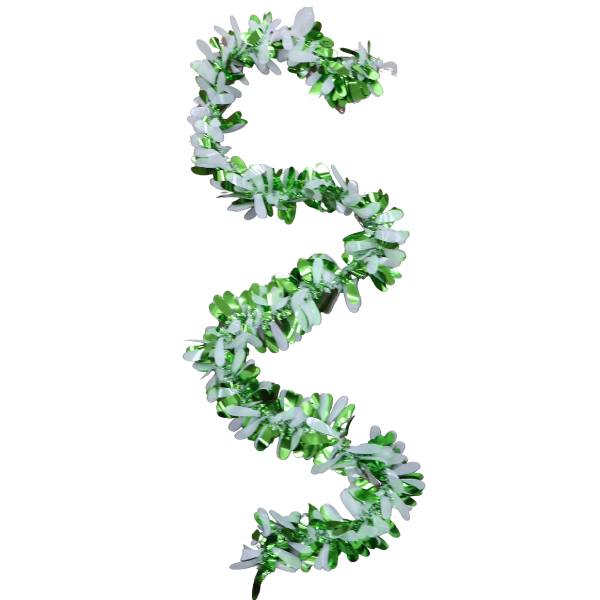 5' ACI Emerald/White Mum Petals Foil Garland | 1 Count
