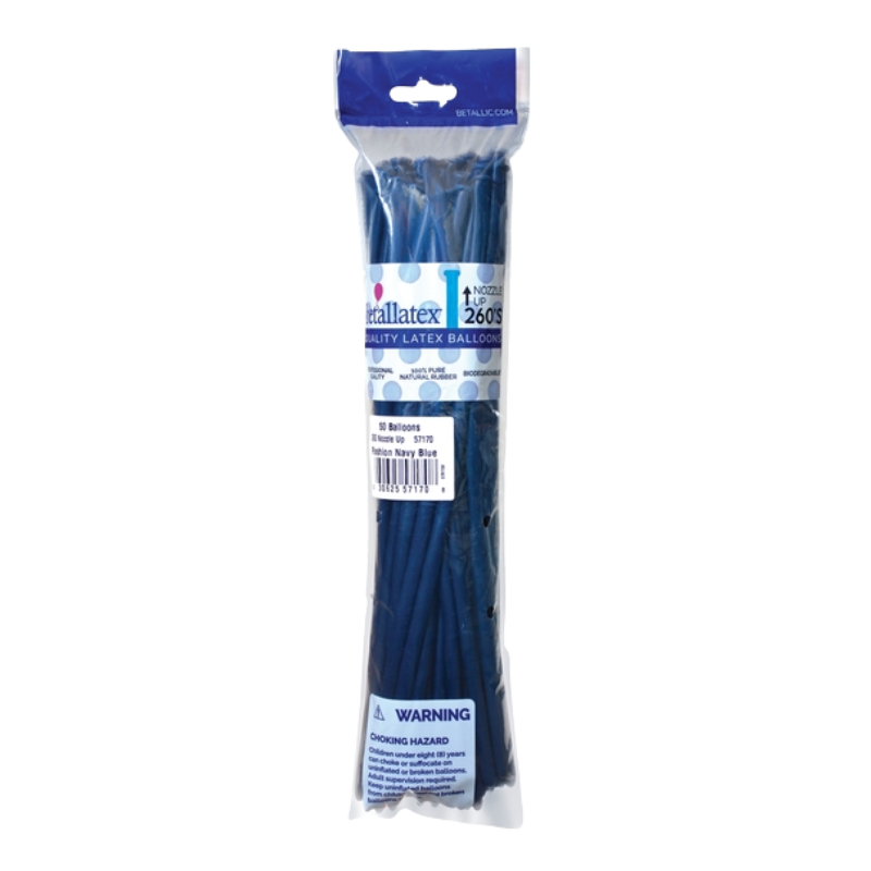 260 Nozzle Up Sempertex Fashion Navy Blue Twisting - Entertainer Latex Balloons | 50 Count