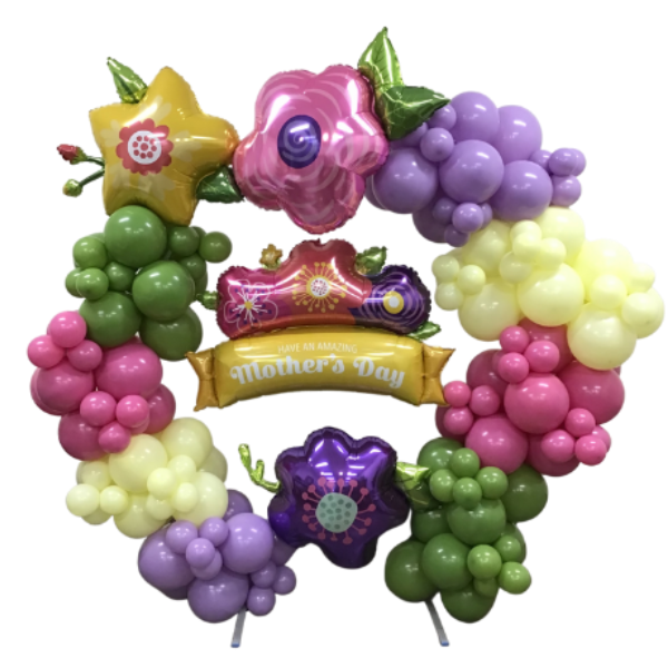 Silver Rainbow Flex-Hex - Hexagon Balloon Frame With Base | Adjustable To 3 Sizes!