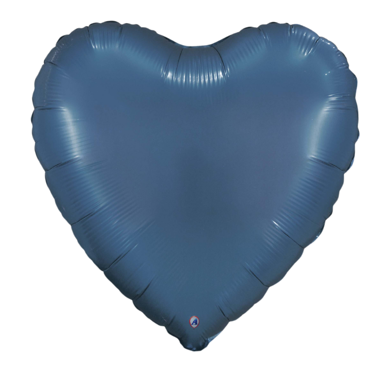 20" AAB Frosted Denim Heart Matte Foil Balloon | Buy 5 Or More Save 20%