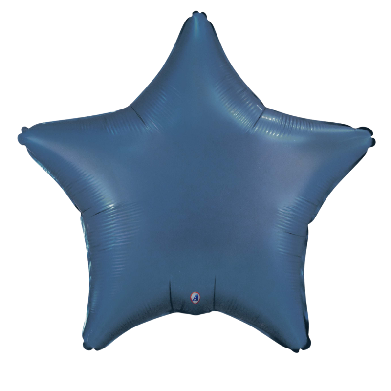 22" AAB Frosted Denim Star Matte Foil Balloon | Buy 5 Or More Save 20%