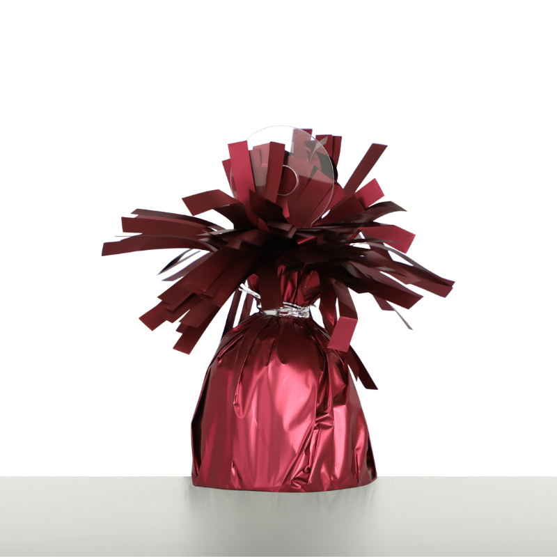 6 Oz AAB Designer Frosted Maroon Foil Balloon Weight | 1 Count