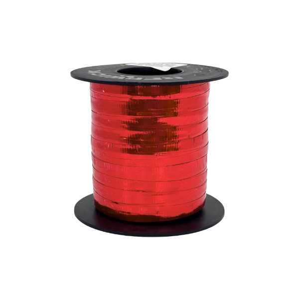 3/16" Offray Red Crimped Glitter Curling Ribbon - 3/16" x 250 Yards | 1 Spool