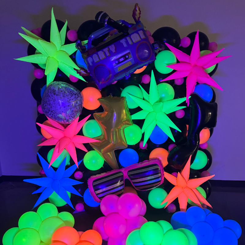 27.5" AAB Blazing Neon Yellow Starburst Airfill Balloon | 1 Count - Black Light Reactive!