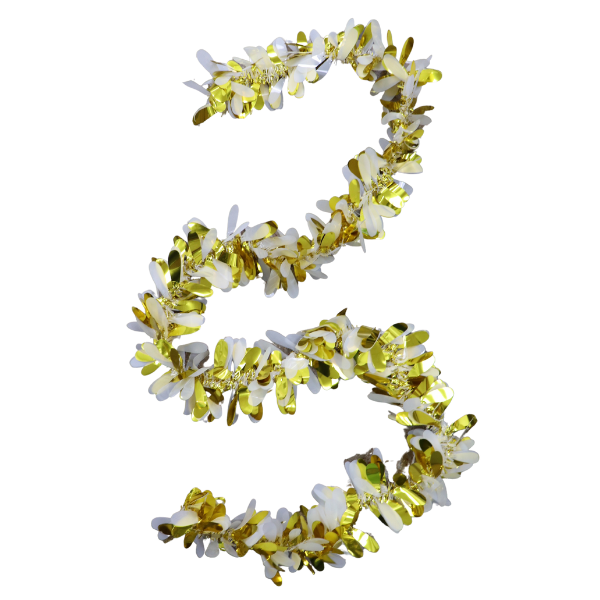 5' ACI Gold/White Mum Petals Foil Garland | 1 Count
