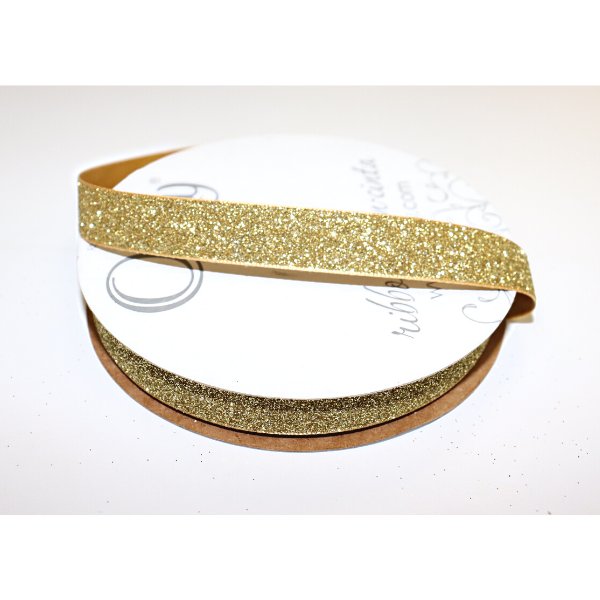 #3 Offray Golden Ale Glitter Frosted Satin Ribbon - 25 yds | 1 Spool