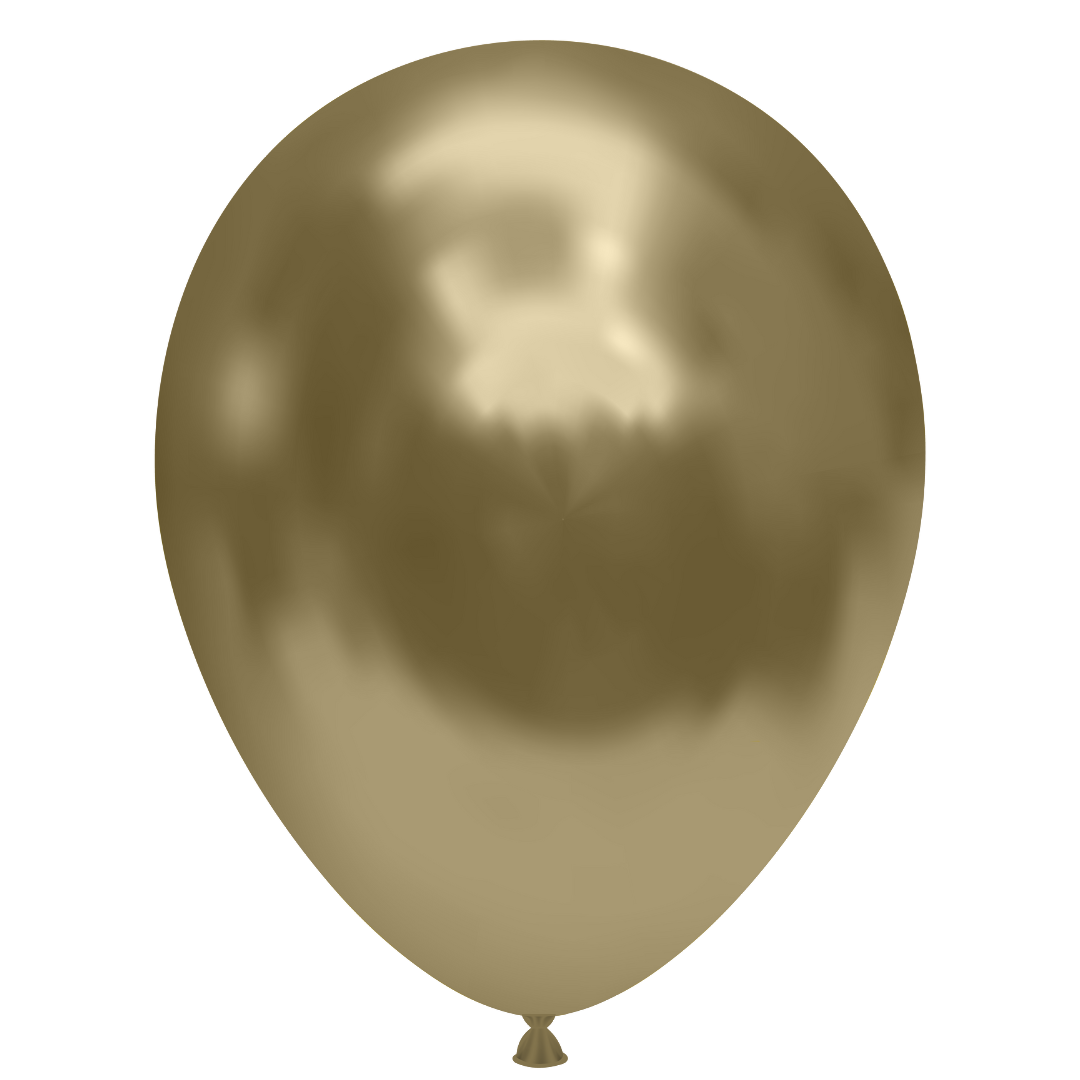 11" TUFTEX Effects Big Bags Golden - Gold Metallic Latex Balloons | 200 Count