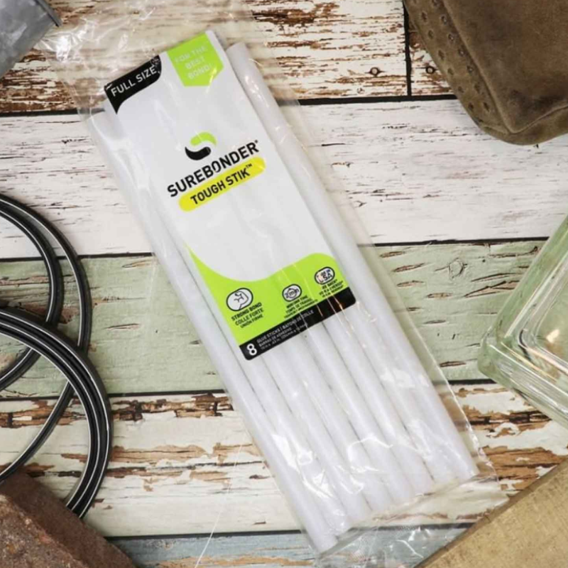 10" Surebonder Full Size Acrylic Tough Hot Glue Sticks | 8 Count