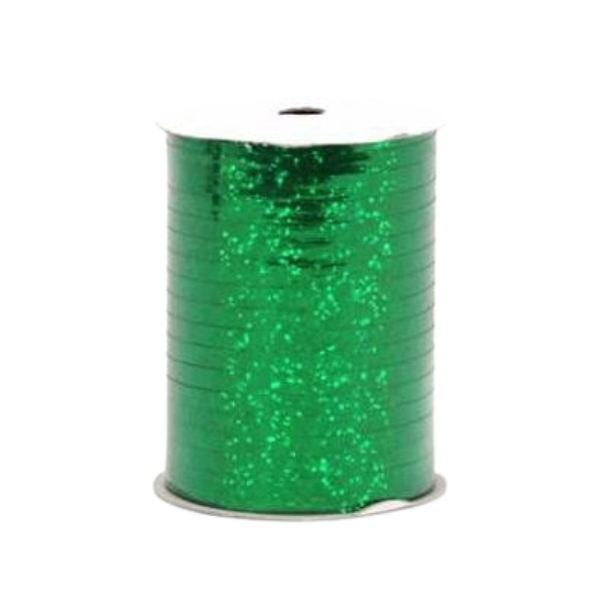 3/16" Offray Emerald Green Holographic Curling Ribbon - 3/16" Wide x 100 Yards Long | 1 Spool