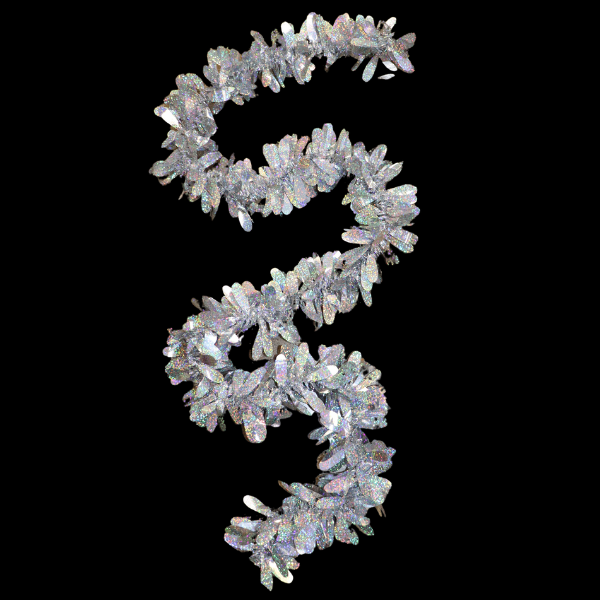 5' ACI Holographic Silver Mum Petals Foil Garland | 1 Count