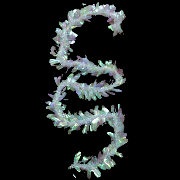5' ACI Iridescent/White Mum Petals Foil Garland | 1 Count