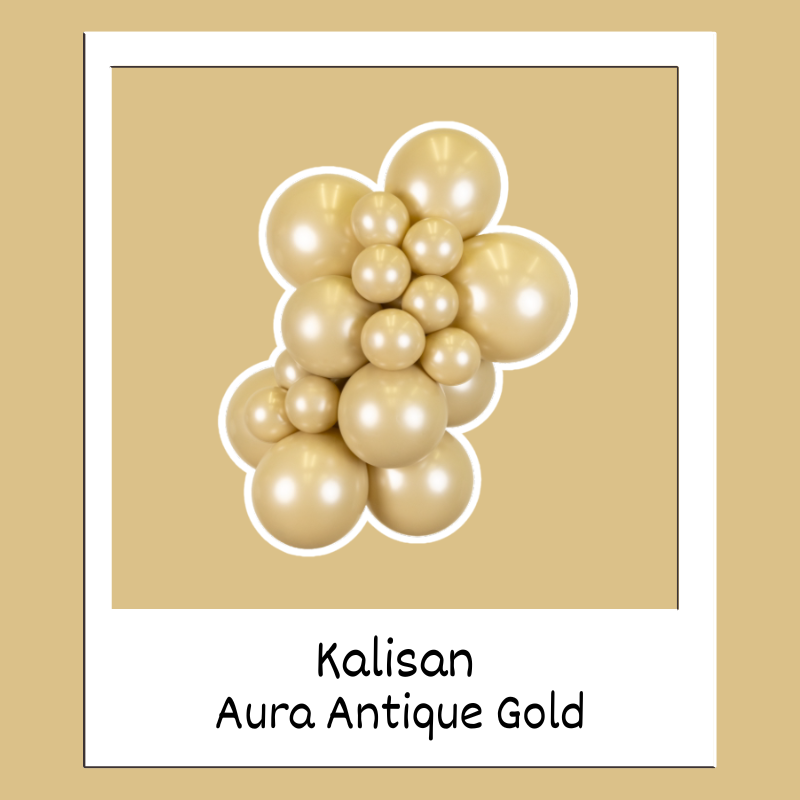 Ballons en latex Kalisan Aura Or Antique 36" | Lot de 2
