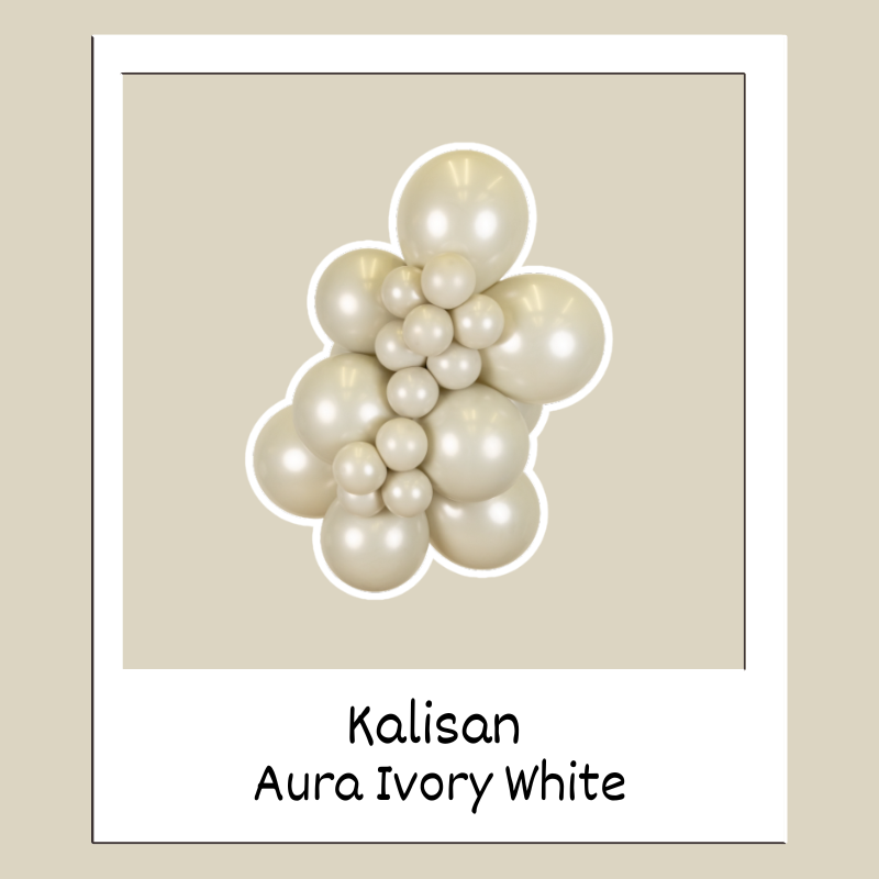 Ballons de latex Kalisan Aura Blanc cassé de 5 po | 50 unités